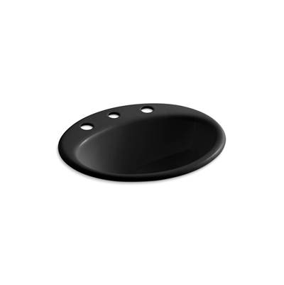 Farmington 19-1/4'' oval drop-in bathroom sink - Black