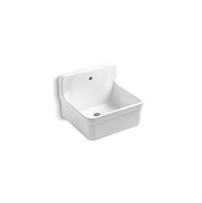 GilfordE 24'' x 22'' bracket-mount scrub-up/plaster sink with single faucet hole - White