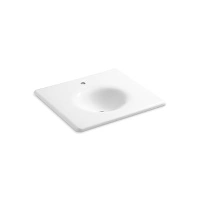 Kohler Iron/impressions 25'' Enameled Cast Iron Vanity Top with Integrated Round Sink - White