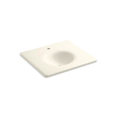 Kohler Iron/impressions 25'' Enameled Cast Iron Vanity Top with Integrated Round Sink - Biscuit