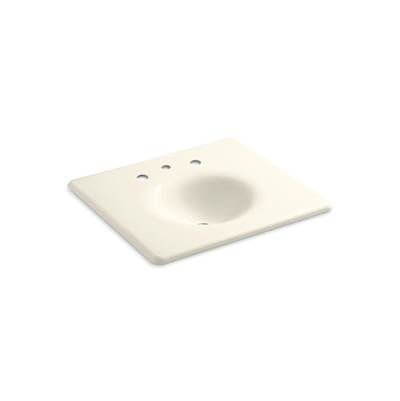 Kohler Iron/impressions 25'' Enameled Cast Iron Vanity Top with Integrated Round Sink - Biscuit