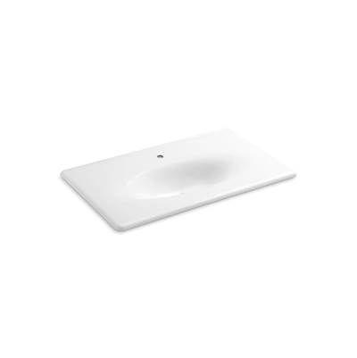 Kohler Iron/impressions 37'' Enameled Cast Iron Vanity Top with Integrated Oval Sink - White