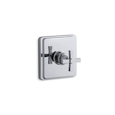 Kohler Pinstripe Pure Rite-temp Valve Trim with Cross Handle - Polished Chrome