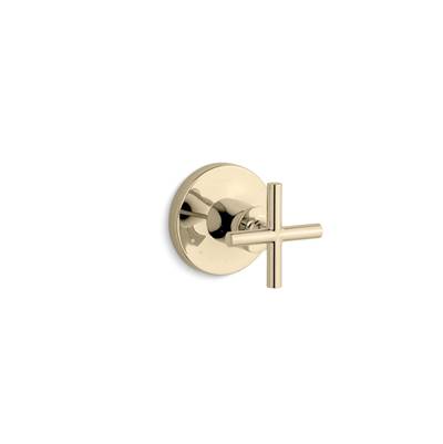 Kohler Purist Mastershower Volume Control Valve Trim with Cross Handle - Vibrant French Gold
