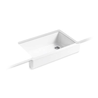 Kohler Whitehaven Farmhouse Sink | 35-1/2 Inch | Single Bowl | Short Apron - White