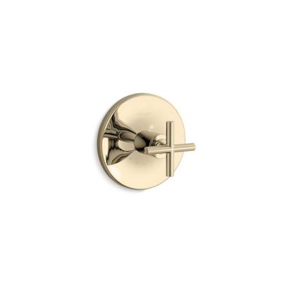 Kohler Purist Mastershower Temperature Control Valve Trim with Cross Handle - Vibrant French Gold