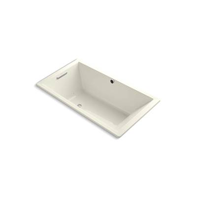 Kohler Underscore 66'' x 36'' drop-in Heated BubbleMassageE air bath - Biscuit