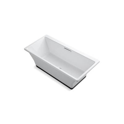 Kohler Rêve 66-15/16'' x 31-1/2'' freestanding bath with Float installation and Brilliant Ash base without jet trim - White