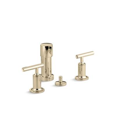 Kohler Purist Vertical spray bidet faucet with lever handles - Vibrant French Gold