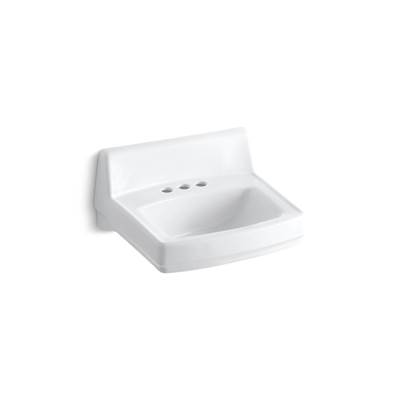 GreenwichE 20-3/4'' x 18-1/4'' wall-mount/concealed arm carrier bathroom sink with 4'' centerset faucet holes - White