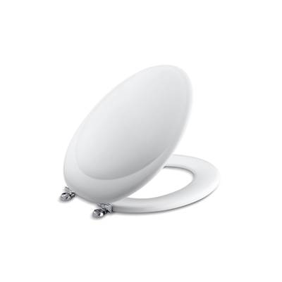 Kohler Revival(R) elongated toilet seat with Polished Chrome hinges - White