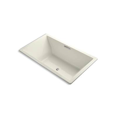Kohler Underscore 72'' x 42'' drop-in Heated BubbleMassageE air bath - Biscuit