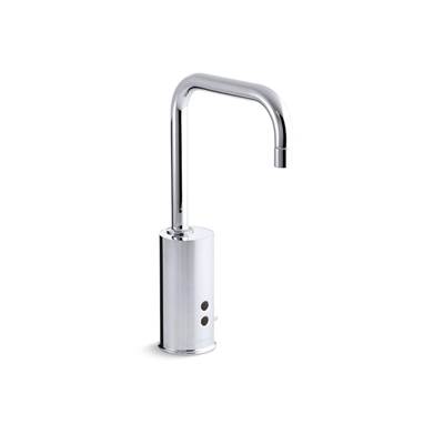 Gooseneck 0.5 gpm shelf-back commercial lavatory faucet with grid drain and lever handles - Polished Chrome
