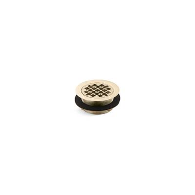 Kohler Round shower drain for use with plastic pipe, gasket included - Vibrant French Gold
