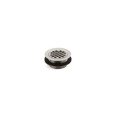 Kohler Round shower drain for use with plastic pipe, gasket included - Vibrant Brushed Nickel