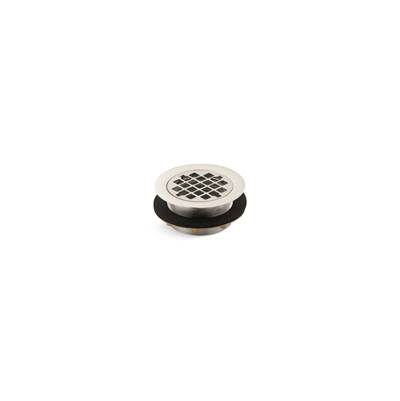 Kohler Round shower drain for use with plastic pipe, gasket included - Vibrant Polished Nickel