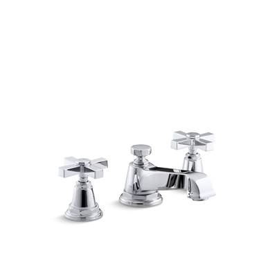 Kohler Pinstripe Pure Widespread Bathroom Sink Faucet With Cross Handles, 1.2 Gpm - - Polished Ch...