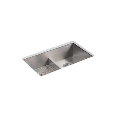 Kohler VaultE Smart Divide 33'' top-/undermount double-bowl kitchen sink - Stainless Steel