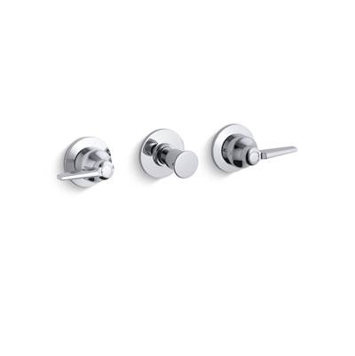 Kohler Triton Wall-mount valve trim with push button diverter and lever handles, requires valve - Polished Chrome