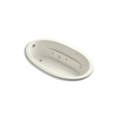 Kohler Sunward 72'' x 42'' drop-in heated whirlpool bath - Biscuit