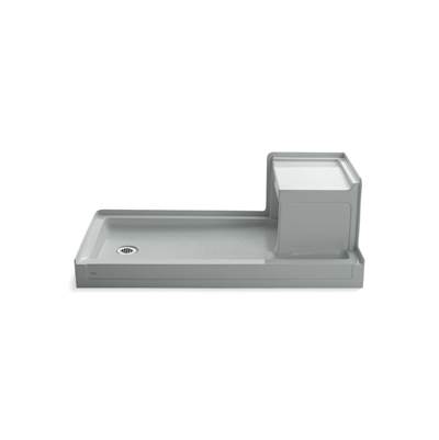 Kohler Tresham 60'' x 32'' alcove shower base, left drain - Ice Grey