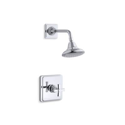 Kohler Pinstripe Pure Rite-temp Shower Trim Kit with Cross Handle, 2.5 Gpm - Polished Chrome