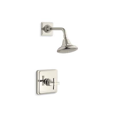 Kohler Pinstripe Pure Rite-temp Shower Trim Kit with Cross Handle, 2.5 Gpm - Vibrant Polished Nickel