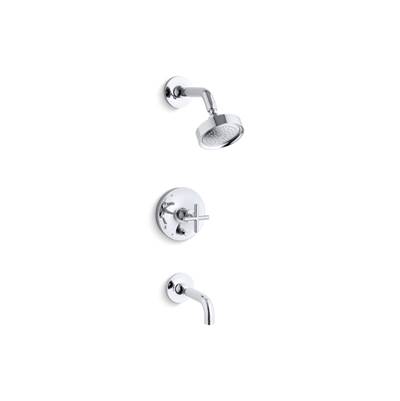 Kohler Purist Rite-temp Bath and Shower Trim Kit with Push-button Diverter and Cross Handle, 2.5...