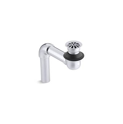 Bathroom sink offset drain with open strainer