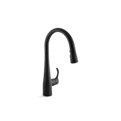Kohler Simplice Compact pull-down kitchen sink faucet with three-function sprayhead - Matte Black
