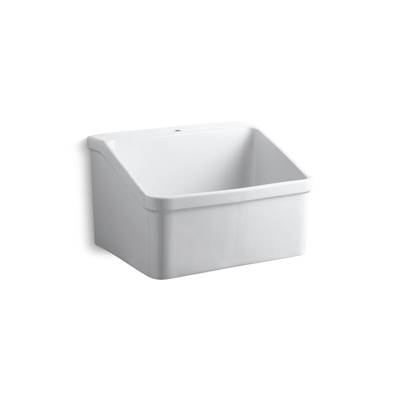 Kohler HollisterE 28'' x 22'' bracket-mount utility sink with single faucet hole - White