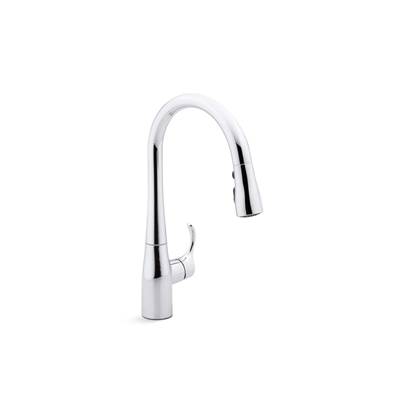 Kohler Simplice Compact pull-down kitchen sink faucet with three-function sprayhead - Polished Chrome
