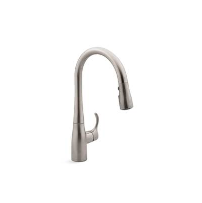 Kohler Simplice Compact pull-down kitchen sink faucet with three-function sprayhead - Vibrant Stainless