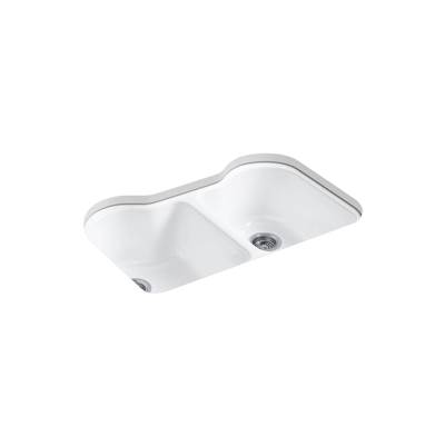 Hartland 33'' undermount double-bowl kitchen sink - White