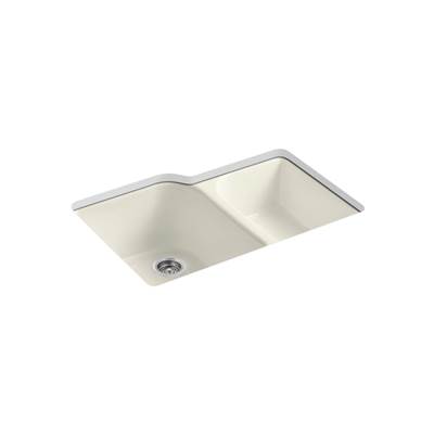 Executive ChefE 33'' undermount double-bowl kitchen sink - Biscuit