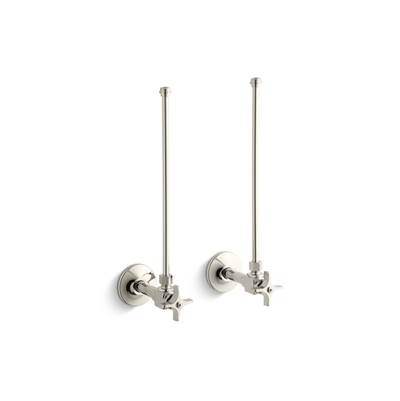 Kohler Pair 3/8'' NPT Angle Supplies with Stop, Cross Handle and Annealed Vertical Tube - Vibrant...