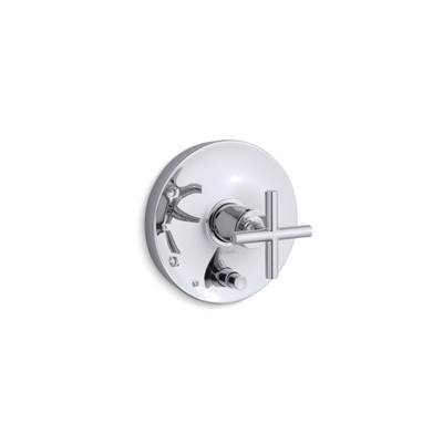 Kohler Purist Rite-temp Valve Trim with Push-button Diverter and Cross Handle - Polished Chrome