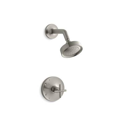 Kohler Purist Rite-temp Shower Trim Kit with Cross Handle, 2.5 Gpm - Vibrant Brushed Nickel
