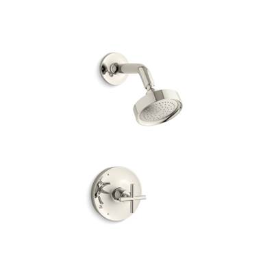 Kohler Purist Rite-temp Shower Trim Kit with Cross Handle, 2.5 Gpm - Vibrant Polished Nickel