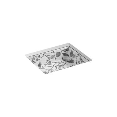 Botanical StudyE Kathryn 19-3/4'' rectangular undermount bathroom sink, no overflow