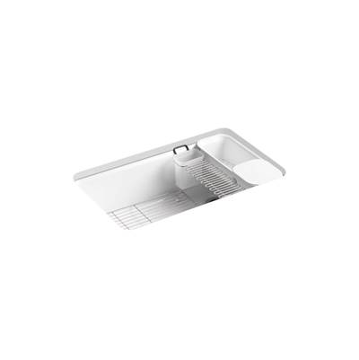 Riverby 33'' undermount single-bowl workstation kitchen sink - White
