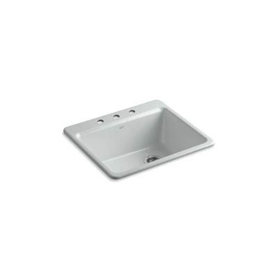 Kohler Riverby 25'' top-mount single-bowl kitchen sink - Ice Grey