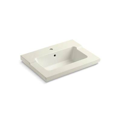 Kohler Tresham vanity-top bathroom sink with single faucet hole - Biscuit
