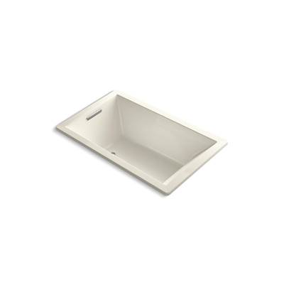 Kohler Underscore 60'' x 36'' drop-in Heated BubbleMassageE air bath - Biscuit