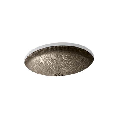 Kohler Lilies Lore 17-1/2'' Oval Undermount Bathroom Sink, No Overflow - Medium Patina