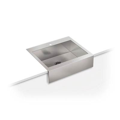 Kohler VaultE 29-3/4'' x 24-5/16'' x 9-5/16'' top-mount single-bowl stainless steel farmhouse kitchen sink for 30'' cabinet - Not Applicable