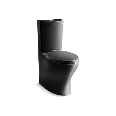 Kohler Persuade Curv Two-piece elongated toilet with skirted trapway, dual-flush - Black