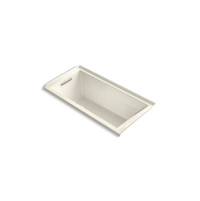Kohler Underscore 60'' x 30'' alcove bath with Bask heated surface, left drain - Biscuit