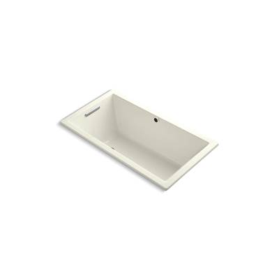 Kohler Underscore 60'' x 32'' drop-in bath with Bask heated surface - Biscuit