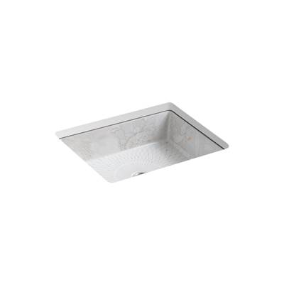 Empress BouquetE Kathryn 19-3/4'' square undermount bathroom sink, no overflow